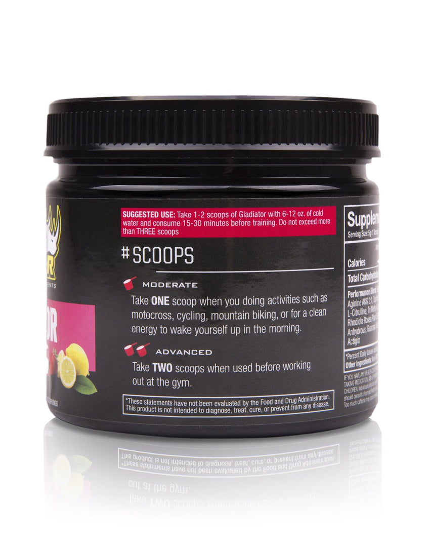 GLADIATOR Strawberry Lemonade Pre-Workout Drink Mix