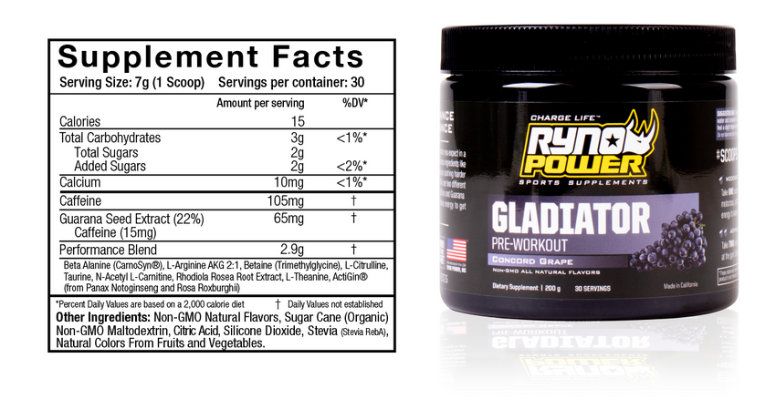GLADIATOR Concord Grape Pre-Workout Drink Mix