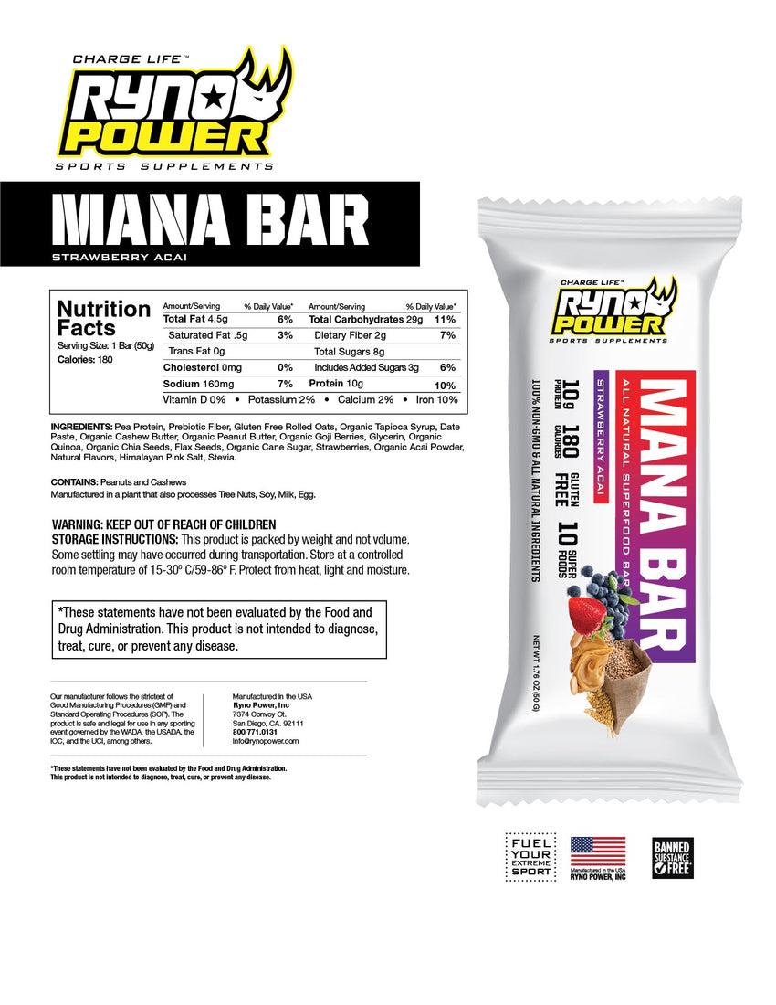 MANA Protein Bar Strawberry Acai